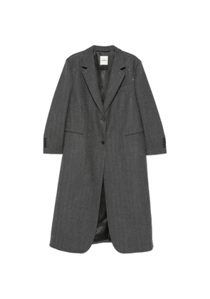 SANDRO rhinestone-embellished herringbone coat - Grey