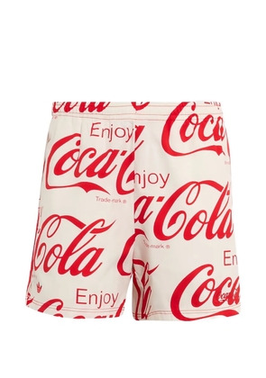 adidas x Coca-Cola logo-print shorts - Neutrals