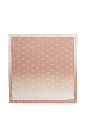 Karl Lagerfeld monogram-print silk scarf - Pink
