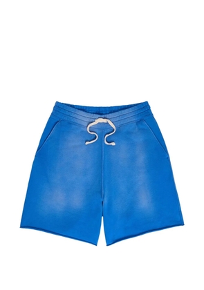 PICANTE drawstring raw-cut cotton shorts - Blue