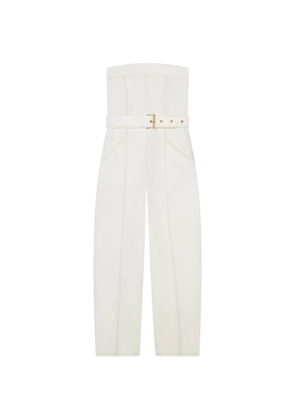 Armani Exchange belted-waist strapless jumpsuit - White