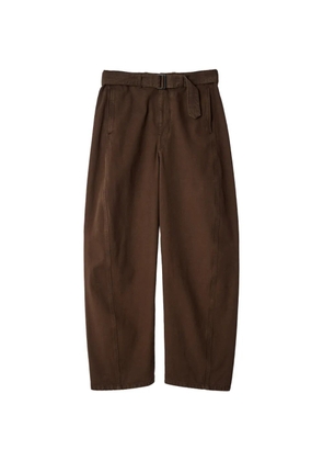 LEMAIRE Twisted belted pants in dyed heavy broken twill - Brown