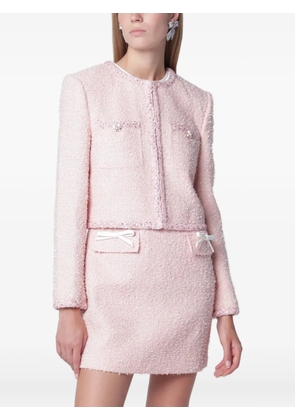 Self-Portrait sequin-embellished bouclé jacket - Pink