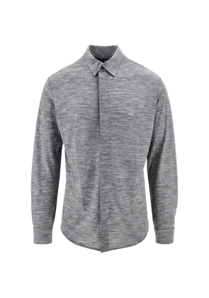 Emporio Armani embroidered-logo long-sleeve shirt - Grey
