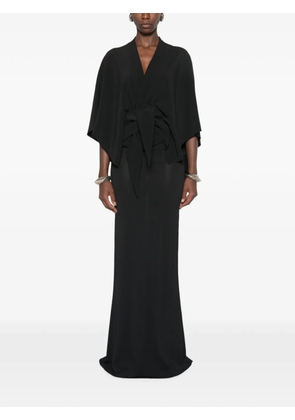 Rick Owens knotted-waist V-neck blouse - Black