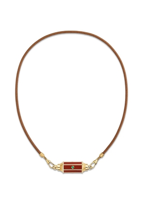 Marie Lichtenberg Baby Locket emerald and jasper necklace - Gold