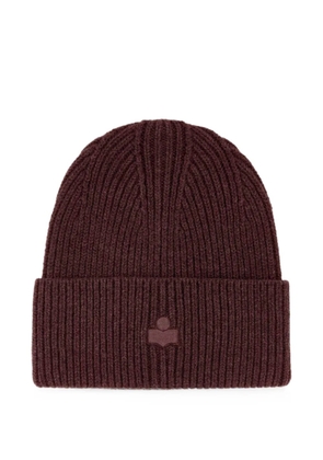 ISABEL MARANT ribbed-knit logo-embroidered beanie hat