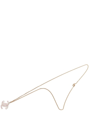 CHANEL Pre-Owned 2004 CC Gold Plated Strass Resin Pendant Necklace costume necklace