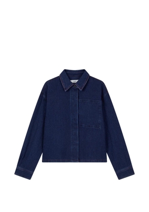 TOMBOY pocket-detail corduroy-texture denim shirt - Blue