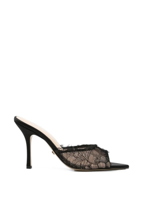 MACH & MACH Devon Chantilly Lace mules - Black