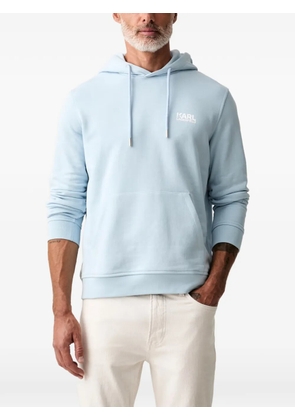 Karl Lagerfeld logo-print drawstring hoodie - Blue