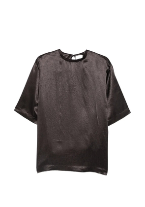 Alysi crinkled-finish T-shirt - Brown