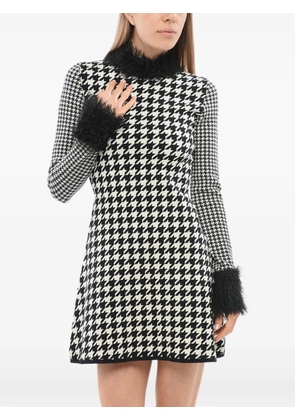 Viktor & Rolf houndstooth-pattern thread-detail mini dress - Black