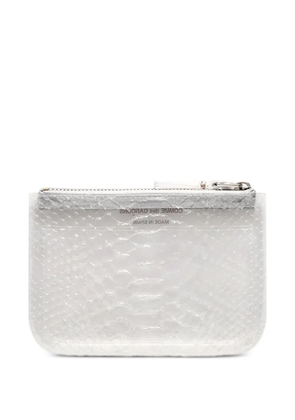 Comme Des Garçons Wallet snakeskin-effect zipped wallet - White