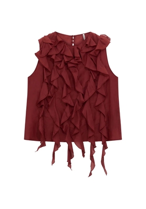 Liviana Conti Carla ruffled sleeveless top - Red