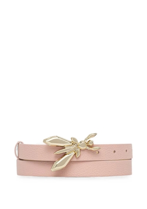Patrizia Pepe Fly-plaque pebbled-leather belt - Pink