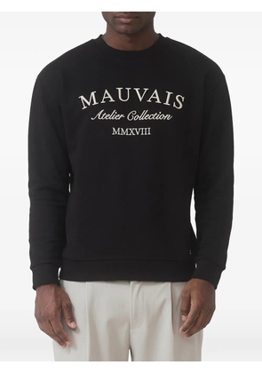 MAUVAIS logo-print crew neck sweater - Black