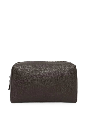 Coccinelle grained leather make-up bag - Brown