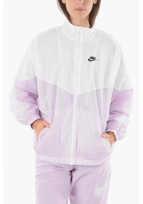 Nike logo-embroidered zip-up jacket - White