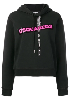 DSQUARED2 logo print chain hoodie - Black