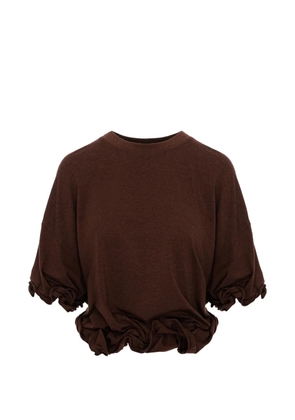 Seen Users Twombly Bloom ruffled T-shirt - Brown