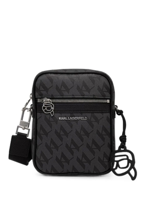 Karl Lagerfeld monogram-print messenger bag - Black
