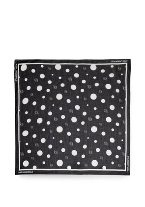 Karl Lagerfeld polka-dot logo-print scarf - Black