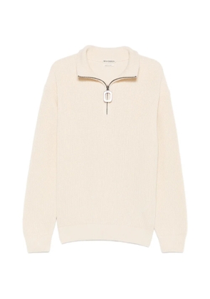 JW Anderson half-zip ribbed-knit sweater - Neutrals