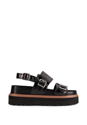 Clarks Originals Orianna Glide croc-effect platform sandals - Black