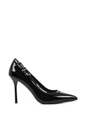 Karl Lagerfeld patent-finish logo-tape pumps - Black