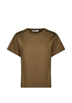 Max Mara logo-embroidered T-shirt - Brown