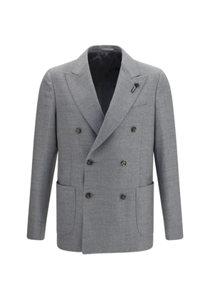 Lardini double-breasted patch-pockets blazer - Grey