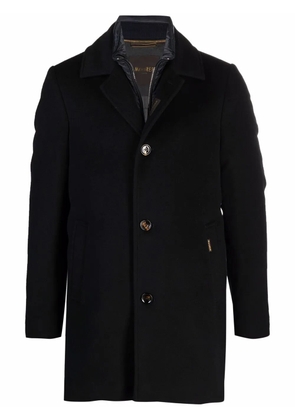 Moorer layered single-breasted wool coat - Blue