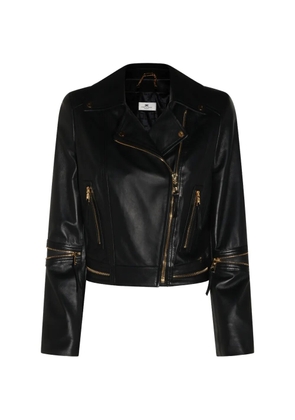 Elisabetta Franchi zip-detail leather jacket - Black