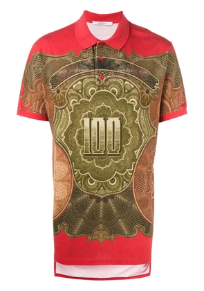Givenchy dollar print polo shirt - Red