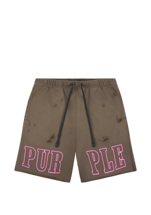 Purple Brand Slab Outline shorts - Brown