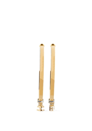 Elisabetta Franchi logo-charm half-hoop earrings - Gold