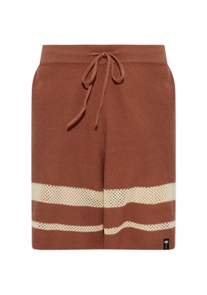 Palm Angels stripe-detail knitted shorts - Brown