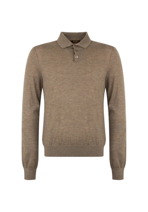 Moorer button-down polo-collar sweater - Brown