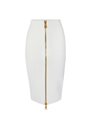 Elisabetta Franchi Knit skirt with zip - Neutrals
