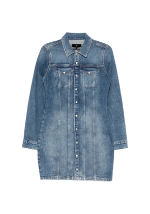 7 For All Mankind long-sleeve button-up mini dress - Blue