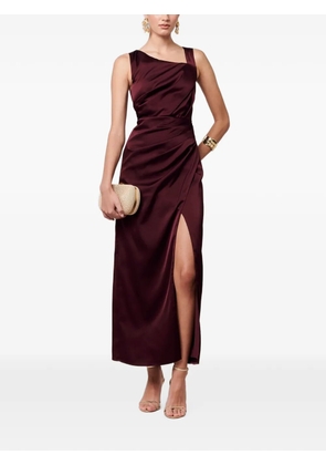 SÁVEL asymmetric-neck draped maxi dress - Red