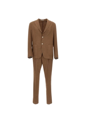 Eleventy single-breasted patch-pocket suit - Brown