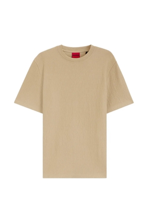 HUGO crinkled-effect T-shirt - Neutrals