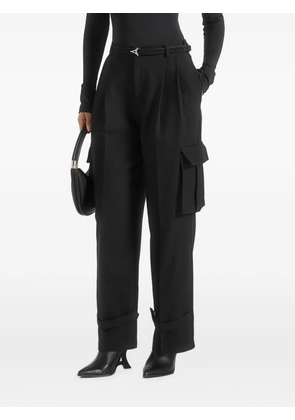 Manière De Voir Danielle tailored pleated cargo trousers black