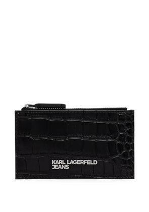 Karl Lagerfeld Jeans croc-effect card holder - Black
