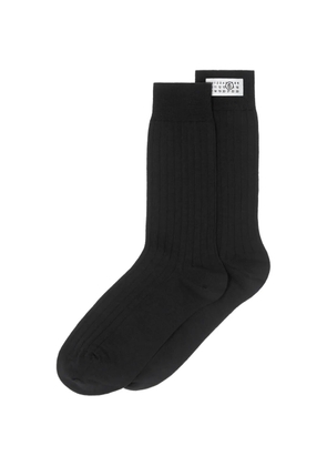 MM6 Maison Margiela ribbed logo-patch socks - Black