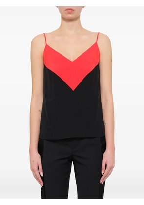 Lanvin colour-block silk top - Black