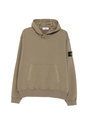 Stone Island logo-patch hoodie - Green