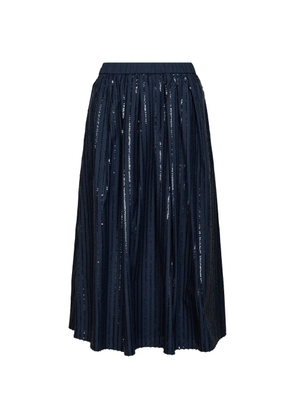 Weekend Max Mara sequin-embellished pleated midi skirt - Blue